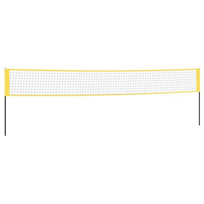 vidaXL Badminton Net Yellow and Black 236.2"x61" PE Fabric