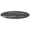 vidaXL Table Top Black with marble design Tempered glass &Oslash;23.6x0.3 in