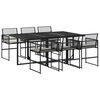 vidaXL Garden Dining Set Black and Cream White
