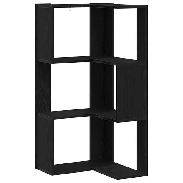 vidaXL Corner Bookcase Black oak 50 x 50 x 102 cm Engineered wood
