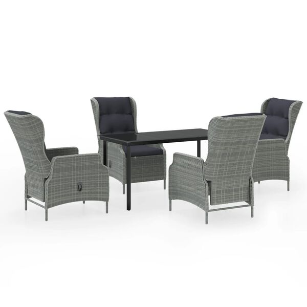 vidaXL Garden Dining Set Light Grey