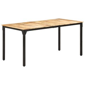 vidaXL Dining Table Natural wood color Rough Mango Wood Medium