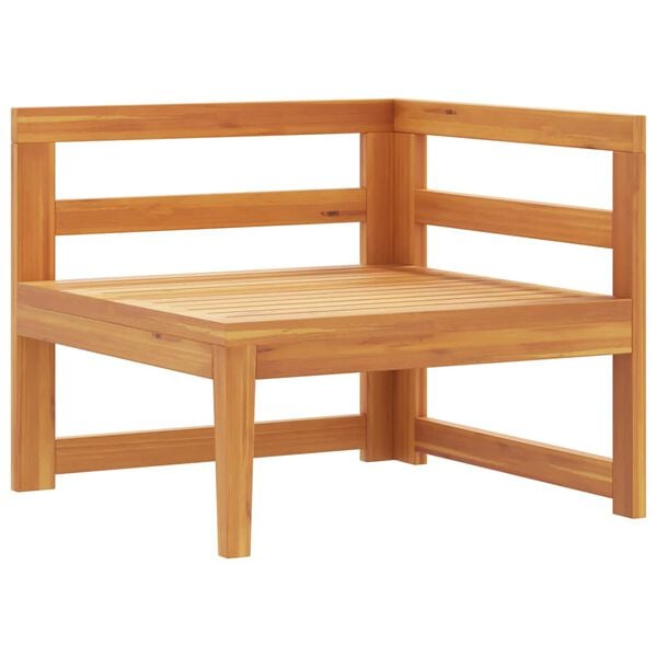 vidaXL Corner Sofa Dark Grey Solid Acacia wood, 100% Polyester Medium