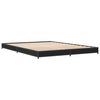 vidaXL Bed Frame Black Engineered Wood, Steel, Plywood Double Durable