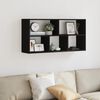 vidaXL Wall Shelf Black Engineered wood Compact Wall Shelf Rectangular