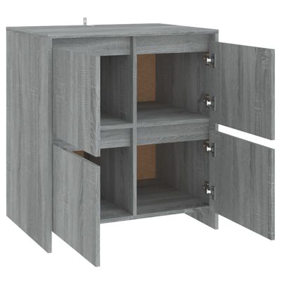 vidaXL Sideboards 2 pcs Gray Sonoma 27.6"x16.1"x29.5" Engineered Wood