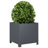 vidaXL Garden Planter Anthracite Steel Medium Garden Planter Square