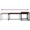 vidaXL Coffee Table Smoked Oak Engineered Wood, Steel Set of Two