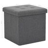 vidaXL Storage Stool Set of 2 Dark Grey Faux linen, MDF, foam Medium