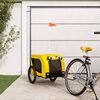 vidaXL Pet Bike Trailer Yellow and Black Oxford Fabric, Iron, PVC Small