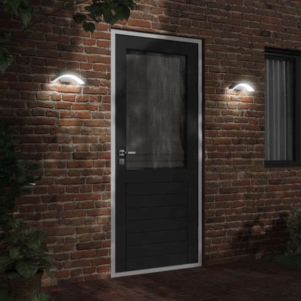 vidaXL Outdoor LED Wall Light Set of 2 Black