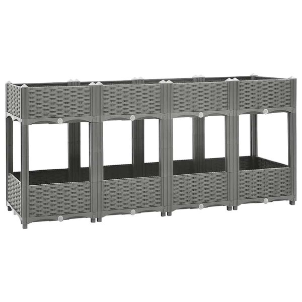 vidaXL Raised Bed Light grey Polypropylene Large Durable Raised Bed