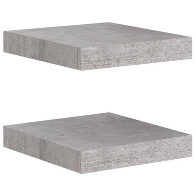 vidaXL Floating Wall Shelves 2 pcs Concrete Gray 9.1"x9.3"x1.5" MDF