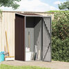 vidaXL Garden Shed Brown Galvanized Steel Medium Garden Shed