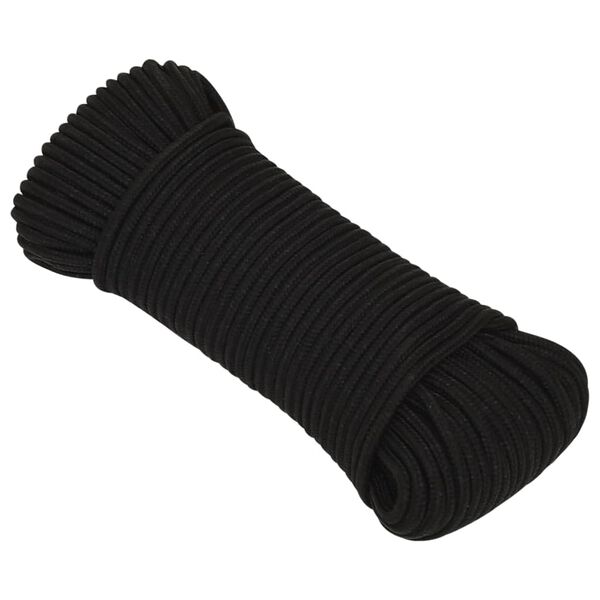 vidaXL Work Rope Black 0.20 " 820.2 ' Polyester