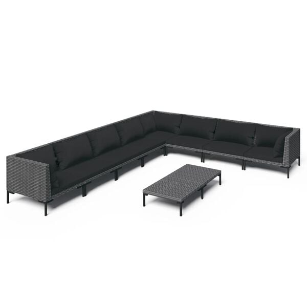 vidaXL Garden Lounge Set Dark Grey, Black