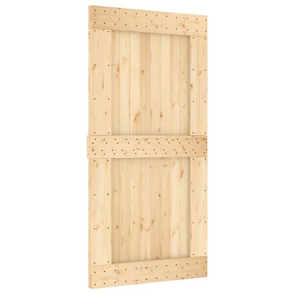 vidaXL Sliding Door with Hardware Set 39.4x82.7" Solid Wood Pine