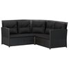 vidaXL 2 Piece L-shaped Couch Sofa Set with Cushions Black Poly Rattan