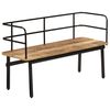 vidaXL Bench Natural Brown, Black Solid Mango Wood, Powder-Coated Iron
