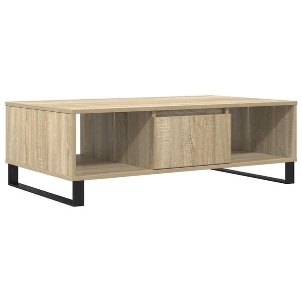 vidaXL Coffee Table Sonoma Oak Engineered wood, Iron Medium Rectangular