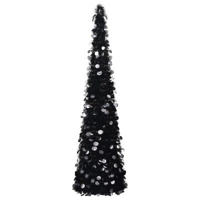 vidaXL Pop-up Artificial Christmas Tree Black 5 ft PET
