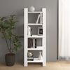 vidaXL Book Cabinet White Solid Pine Wood Medium Book Cabinet