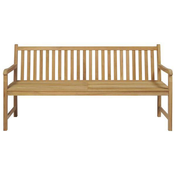 vidaXL Patio Bench with Red Cushion 68.9" Solid Teak Wood