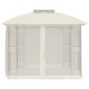 vidaXL Gazebo with Double Roof&Mesh Walls Cream 9.6'x9.6' Steel