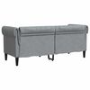 vidaXL Chesterfield Sofa Light Grey Fabric (100% polyester) 2-seater