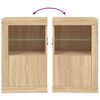 vidaXL Side Cabinet Sonoma oak Engineered wood, glass Compact