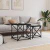 vidaXL Nesting Coffee Table Set of 2 Black Engineered wood, metal Small