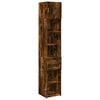 vidaXL Slim Storage Cabinet Smoked Oak Engineered Wood Tall and Slim