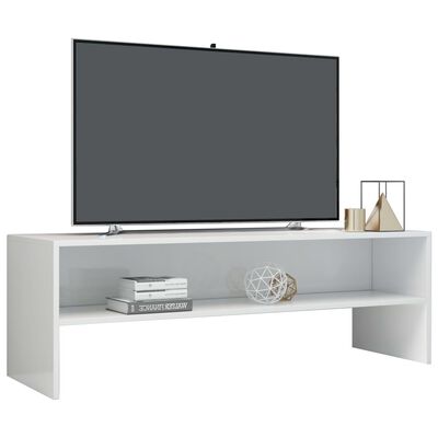 vidaXL TV Stand High Gloss White 47.2" x 15.7" x 15.7" Engineered Wood