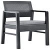 vidaXL 3 Piece Patio Lounge Set Plastic Anthracite