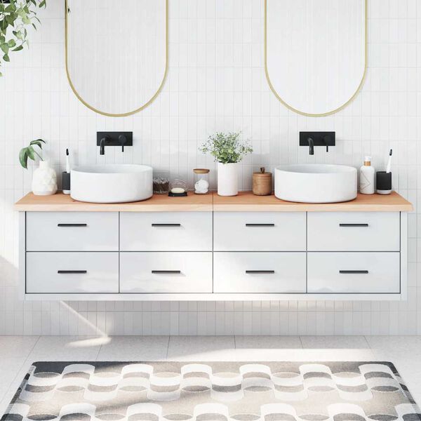 vidaXL Bathroom Countertop 78.7 x 23.6 x (0.8-1.6) " Untreated Solid Wood