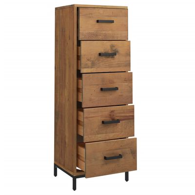 vidaXL Chest of Drawers 16.5"x13.8"x43.3" Solid Wood Pine