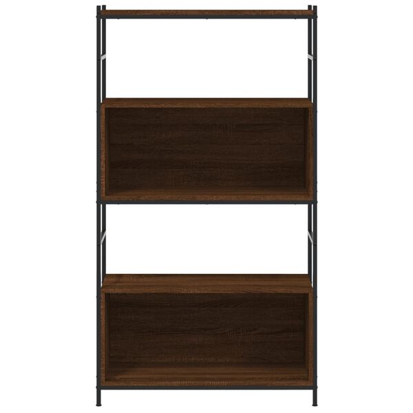 vidaXL Bookshelf Brown oak Engineered wood, Iron High Cabinet