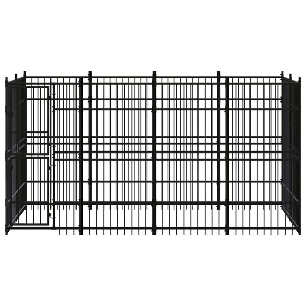 vidaXL Dog Kennel Black Powder-coated steel 79.3 sq ft Durable