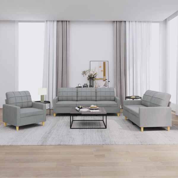 vidaXL Sofa Set Light gray