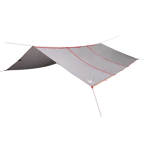 vidaXL Camping Tarp Grey and Orange 165.4x173.2" Waterproof