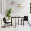 vidaXL Garden Dining Set 3 pcs Black and Grey PE Rattan