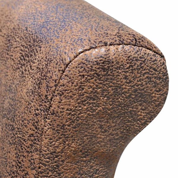 vidaXL Dining Chair Set of 4 Brown Wood, Polyester Standard Ergonomic