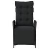 vidaXL Reclining Garden Chair Black PE Rattan, Powder-Coated Steel Medium