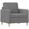 vidaXL Sofa Chair With Footstool Light Grey 100% Polyester Single Couch