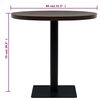 vidaXL Dining Table Dark Ash MDF, Steel 31.5 in Diameter Simple