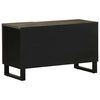 vidaXL TV Cabinet Black Solid Mango Wood Medium TV Cabinet Rectangular