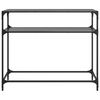 vidaXL Console Table Black Tempered Glass, Stainless Steel Medium Simple
