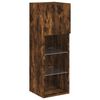 vidaXL 4 Piece TV Wall Stands with LED Lights Smoked Oak