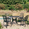 vidaXL Bistro Set Black Cast Aluminum Durable Bistro Set Round
