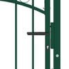 vidaXL Fence Gate with Arched Top Steel 39.4x33.9" Green